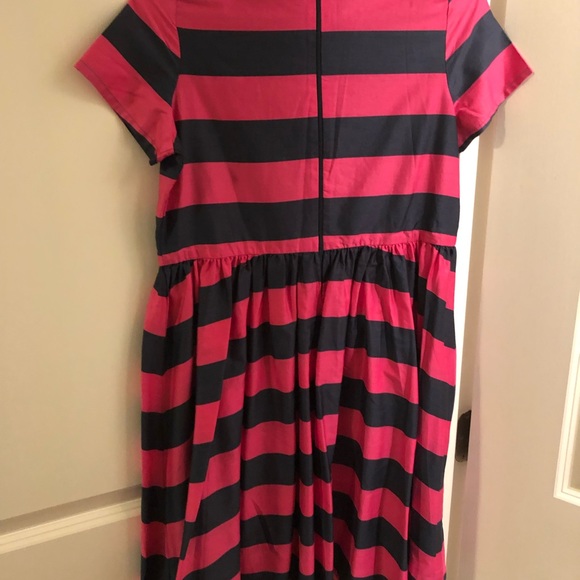 Lands End Pink and Blue Rugby Dress - Picture 3 of 4